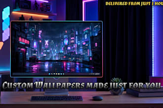 design custom high resolution ai desktop wallpaper for you
