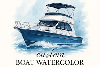 create line art or illustration of boat, yacht, car, object