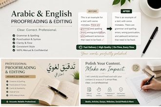 proofread and edit arabic and english content professionally