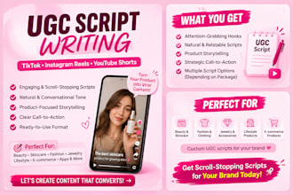 write ugc scripts for tiktok, instagram and short videos