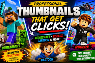 design minecraft thumbnail roblox cartoon youtube thumbnail roblox thumbnail
