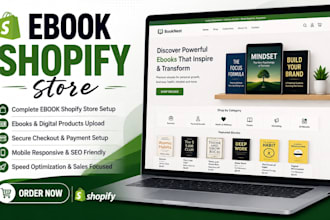setup shopify ebook store digital products ebook website shopify store