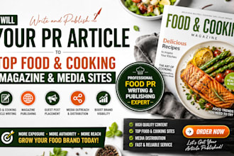 write and publish your PR article to food and cooking magazine