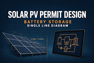 solar pv permit design single line diagram battery storage autocad site layout