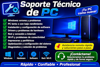 ofrezco soporte técnico para PC y windows