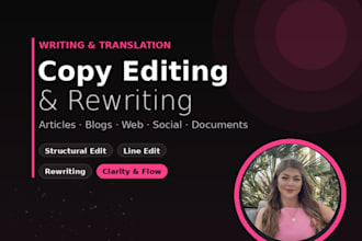 copy edit your writing for clarity, flow, and tone