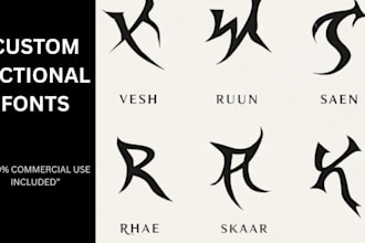design a custom fictional or alien language typeface