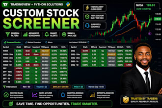 code custom tradingview, pinescript or python stock screener