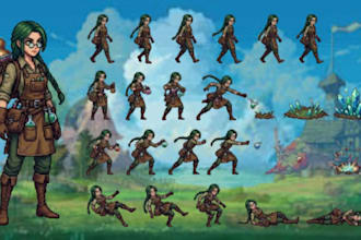 do pixel art animation pixel sprite sheet pixel tileset game character design
