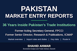 write a pakistan market entry report for your company
