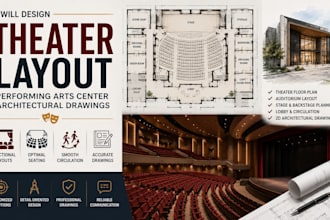 design theater layout performing arts center architectural drawings