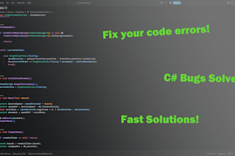 fix bugs, and solve c sharp code issues in unity 2d