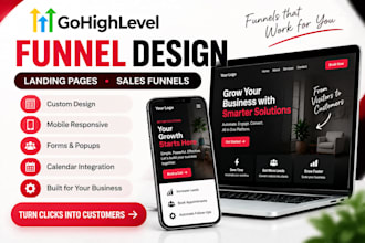 design gohighlevel sales funnels and landing pages