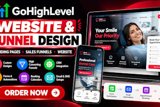 design gohighlevel sales funnels and landing pages