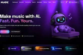 develop all in one generative ai saas website for video, art, ai music and logo