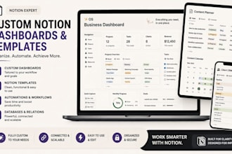 notion dashboard, notion templates, custom notion templates experts in 24hrs