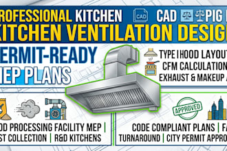commercial kitchen ventilation type I hood design mep food processing hvac plans
