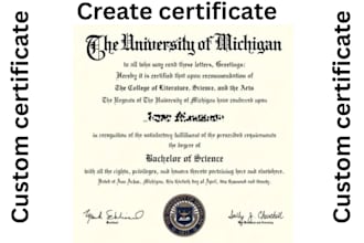 design a professional ged certificate or transcript, ielts certificate