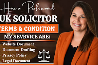 be UK solicitor to draft website documents, terms and condition, privacy policy