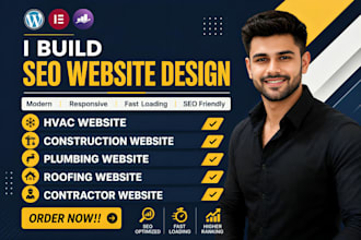 build SEO friendly contractor, construction, roofing, hvac and plumbing website