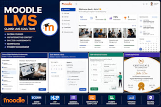 setup moodle lms scorm h5p courses quizzes certificates for training centers