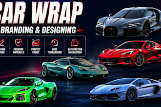 design a professional car wrap, vehicle wrap, livery and graphics