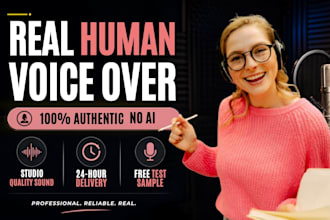 record a real human voice over for your script