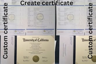 design a custom diploma certificate, degree or award certificate ielts