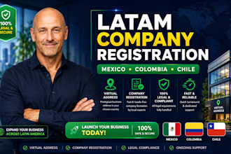 register company in mexico, colombia, chile and latam