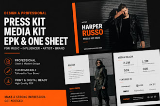 design epk, press kits, media kits and speaker one sheets for influencers, blogs