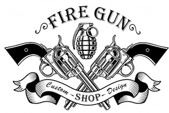 designunique gun shop logo within 12 hours