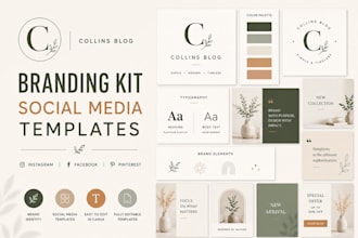 design canva branding kit, social media template, instagram post, canva designer