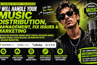 music distribution, music manager, fix distribution issues, and music marketing
