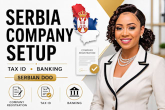 register serbian company with serbian tax id and filing, online banking support