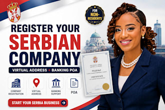register serbian company with virtual address and online banking support
