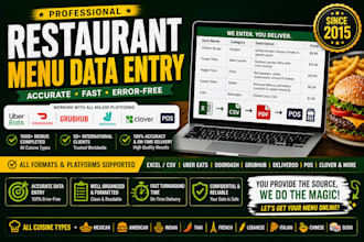 do restaurant menu entry on uber eats, grubhub, doordash or clover