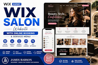 design wix salon website with online booking and service menu