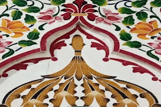 design mughal glass art and islamic kashi kari pattern for you
