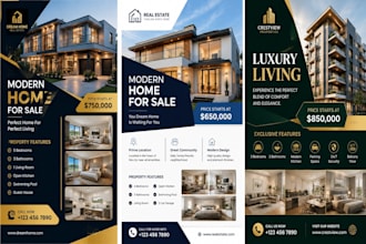 design a professional real estate flyer and social media