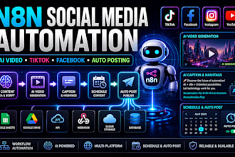 do n8n social media automation auto posting tiktok ai viral video facebook n8n