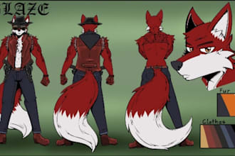 draw furry reference sheet fursona ref sheet anthro character design nsfw furry