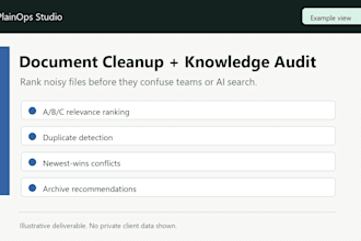 clean up your documents into a knowledge base plan