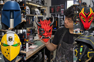3d print and paint, ship custom 3d mask cosplay helmet for halloween and cosplay