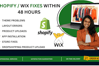 fix shopify or wix store issues, theme problems and layout errors