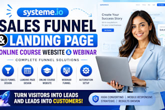 systeme io sales funnel systeme io landing page online course website webinar