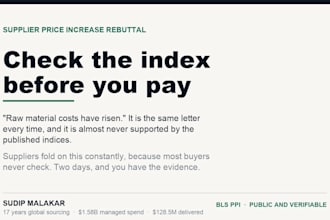 write a data backed rebuttal to your supplier price increase
