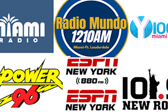 do professional airplay your song or ads on newyork, miami fm radio