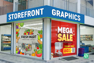 design storefront window graphics, storefront sign, vinyl decal, window sticker
