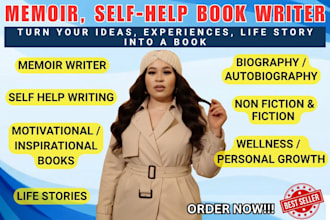 ghostwrite memoir, biography, autobiography, self help book and nonfiction ebook