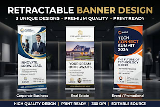 design retractable roll up pull banner signage backdrop event show